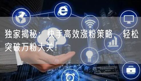 独家揭秘：快手高效涨粉策略，轻松突破万粉大关！