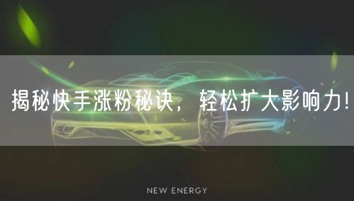 揭秘快手涨粉秘诀，轻松扩大影响力！