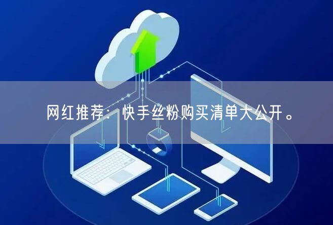 网红推荐：快手丝粉购买清单大公开。
