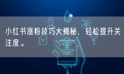 小红书涨粉技巧大揭秘，轻松提升关注度。