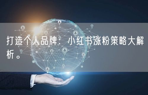 打造个人品牌：小红书涨粉策略大解析。